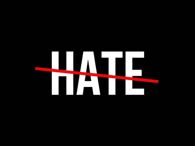 Hate crossed out